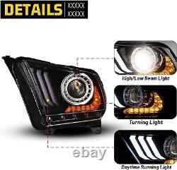 For 2010-2012 Ford Mustang Projector Headlights LED Sequential DRL Front Lamps