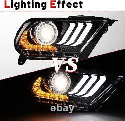 For 2010-2012 Ford Mustang Projector Headlights LED Sequential DRL Front Lamps