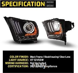 For 2010-2012 Ford Mustang Projector Headlights LED Sequential DRL Front Lamps