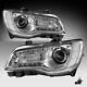 For 2011-2023 Chrysler 300 Halogen Led Headlights Chrome Clear Headlamp Withbulb