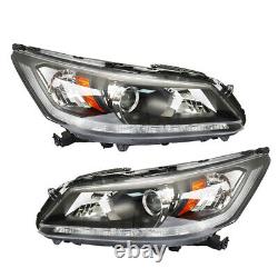 For 2013-2015 Honda Accord Sedan Halogen Headlights WithLED DRL Left&Right Side