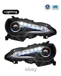 For 2013-2016 Subaru BRZ /Scion FR-S LED DRL Projector Headlights Clear Pair