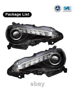 For 2013-2016 Subaru BRZ /Scion FR-S LED DRL Projector Headlights Clear Pair