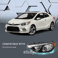 For 2014 2015 2016 Kia Forte Koup Halogen WithO LED L+R Pairs Headlights Assembly