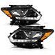 For 2014-2016 Nissan Rogue Halogen Model Led Drl Black Headlights Assembly Lamps