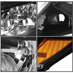 For 2014-2016 Nissan Rogue Halogen Model LED DRL Black Headlights Assembly Lamps