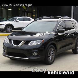 For 2014-2016 Nissan Rogue Halogen Model LED DRL Black Headlights Assembly Lamps