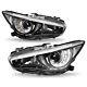 For 2014-2017 Infiniti Q50 Led Drl Witho Afs Black Headlights Assembly Left+right