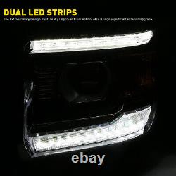 For 2014-2018 GMC Sierra 1500 2500 3500 Clear OE Style LED DRL Head Lights Lamps