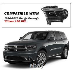 For 2014-2020 Dodge Durango Halogen Black Clear Coner Headlights WithBulbs LH & RH