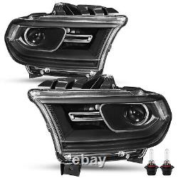 For 2014-2020 Dodge Durango Halogen Black Clear Coner Headlights WithBulbs LH & RH