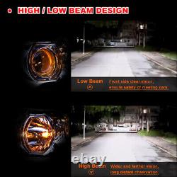 For 2014-2021 Toyota Tundra Projector Black Headlights LED DRL Bar Lamps Pair