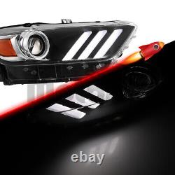 For 2015 2016 2017 Ford Mustang Headlights Projector Headlamps HID Xenon LED DRL