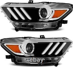 For 2015 2016 2017 Ford Mustang Headlights Projector Headlamps HID Xenon LED DRL