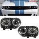 For 2015-2018 Dodge Challenger Coupe Headlights Led Drl Black Left+right Side