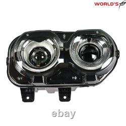 For 2015-2018 Dodge Challenger Coupe Headlights LED DRL Black Left+Right Side