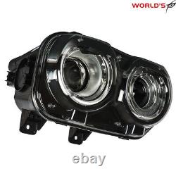 For 2015-2018 Dodge Challenger Coupe Headlights LED DRL Black Left+Right Side