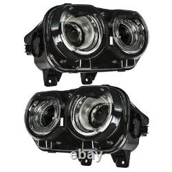 For 2015-2018 Dodge Challenger Headlights With LED DRL Black Housing Right&Left