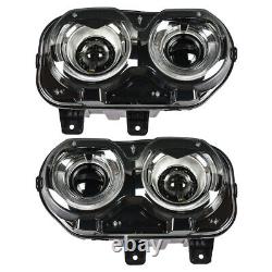 For 2015-2018 Dodge Challenger Headlights With LED DRL Black Housing Right&Left