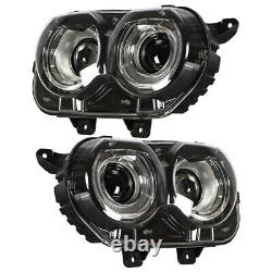 For 2015-2018 Dodge Challenger Headlights With LED DRL Black Housing Right&Left