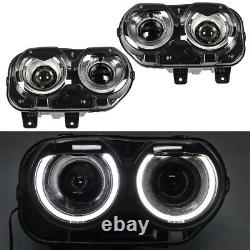 For 2015-2018 Dodge Challenger Headlights With LED DRL Black Housing Right&Left