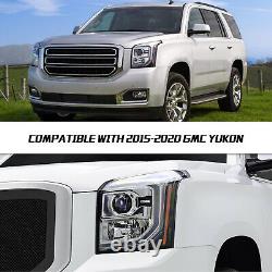 For 2015-2020 GMC Yukon Halogen with LED DRL Projector Headlights Assembly LH+RH