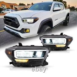 For 2015-2022 Toyota Tacoma Full LED DRL Headlights Reflector Assembly A Pair