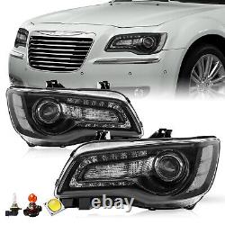 For 2015-2023 Chrysler 300 Headlight LED DRL Projector WithBulbs Headlights LH&RH