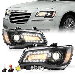 For 2015-2023 Chrysler 300 Headlight LED DRL Projector WithBulbs Headlights LH&RH