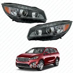 For 2016 2017 2018 Kia Sorento Halogen withLED Accent Headlight Left Right Pair