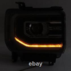 For 2016-2018 GMC Sierra 1500 Full LED Projector Headlight Headlamp Right+Left