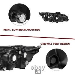 For 2016-2021 Honda Civic Halogen Projector Chrome Headlights Assembly Lamps L+R