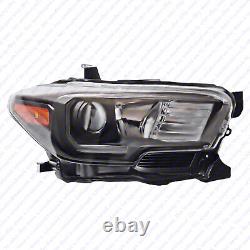 For 2016 2021 Toyota Tacoma Halogen LED DRL Headlight Assembly Black Left Right