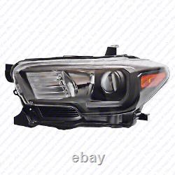 For 2016 2021 Toyota Tacoma Halogen LED DRL Headlight Assembly Black Left Right