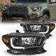 For 2016-2021 Toyota Tacoma With Led Drl Black Headlights Headlamps Projector Trim