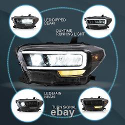 For 2016-2022 Toyota Tacoma Blk DRL Full LED Sequential Projector Headlights