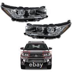 For 2017 2018 2019 Toyota Highlander LED Headlight Assembly Left Right Pair DRL