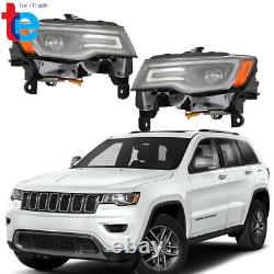 For 2017-2021 Jeep Grand Cherokee Headlights Halogen Upgrade LED Right&Left Side