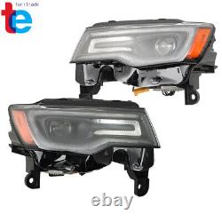 For 2017-2021 Jeep Grand Cherokee Headlights Halogen Upgrade LED Right&Left Side