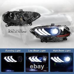 For 2018-2023 Ford Mustang Dual Beam Headlights LED DRL Projector Pairs WithBulbs