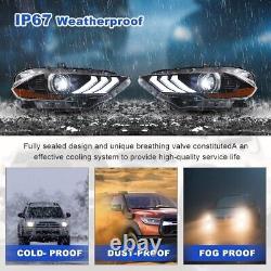 For 2018-2023 Ford Mustang Dual Beam Headlights LED DRL Projector Pairs WithBulbs