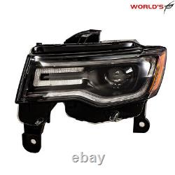 For 2019-2021 Jeep Grand Cherokee Driver Black HID/Xenon Headlight LED DRL LH