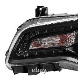 For Chrysler 300 2011-2023 Black LED DRL Projector Headlights Driver & Passenger