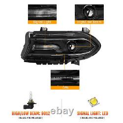 For Dodge Charger 2015-2022 Headlights LED DRL Halogen Projector Headlamps Pairs