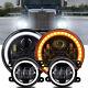 For Freightliner Coronado 7'' Inch Round Led Headlights Hi/lo + 4'' Fog Lights