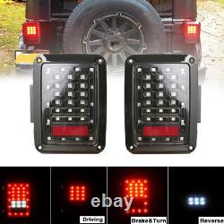 For Jeep Wrangler JK 07-18 Combo 7 Halo Led Headlights Turn Signals Tail Lights