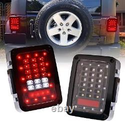 For Jeep Wrangler JK 07-18 Combo 7 Halo Led Headlights Turn Signals Tail Lights