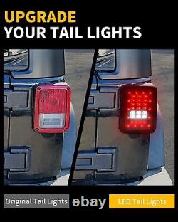 For Jeep Wrangler JK 07-18 Combo 7 Halo Led Headlights Turn Signals Tail Lights