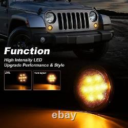 For Jeep Wrangler JK Combo 7 LED Headlights Fog Turn Fender Lamp Tail Lights