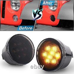 For Jeep Wrangler JK Combo 7 LED Headlights Fog Turn Fender Lamp Tail Lights